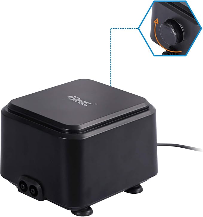 hygger Quiet <30dB Aquarium Air Pump, Adjustable Low Decibel Oxygen Fish Tank by hygger