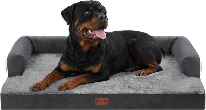 Orthopedic Dog Beds for Extra Large Dogs, Waterproof Egg Crate Foam XL Dog Bed by CasaPaw