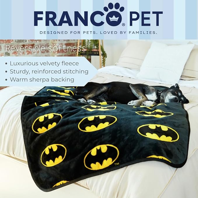 Franco Pet Batman DC Comics Bat Shield Logo Super Soft Cozy Waterproof - Image 5