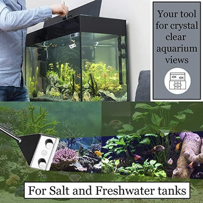 SunGrow Aquarium Glass Cleaner, Long Handheld Tool Cuts Cleaning Time to Half - Image 5