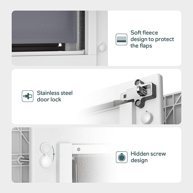 Baboni 3-Flaps Pet Door for Interior and Exterior Doors, Durable Plastic Frame - Image 6