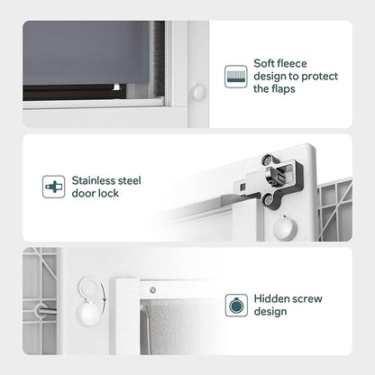 Baboni 3-Flaps Pet Door for Interior and Exterior Doors, Durable Plastic Frame - Image 6