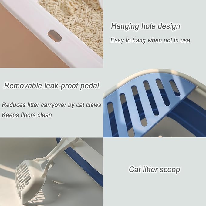 Collapsible Small Cat Litter Box, Kitten Open Potty Pan - Image 4