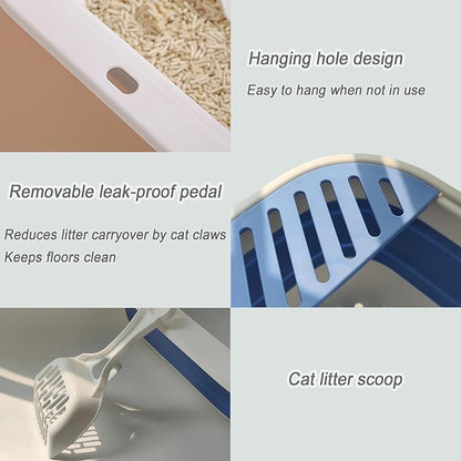 Collapsible Small Cat Litter Box, Kitten Open Potty Pan - Image 4