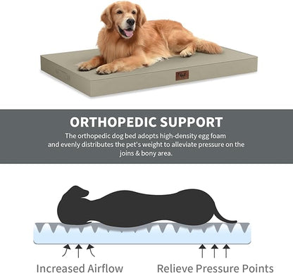 Outdoor Dog Bed for Medium Dogs, Waterproof Dog Crate Mat Orthopedic Egg Crate - Image 3