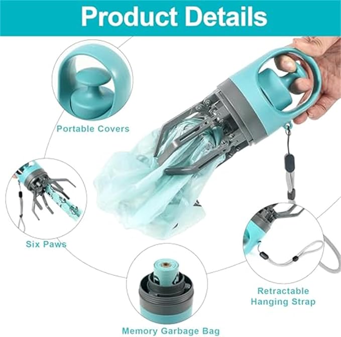 Quick Scoop Poop Scooper, Portable Dog Pooper Scooper, Easy Claw Pick up Tool - Image 4