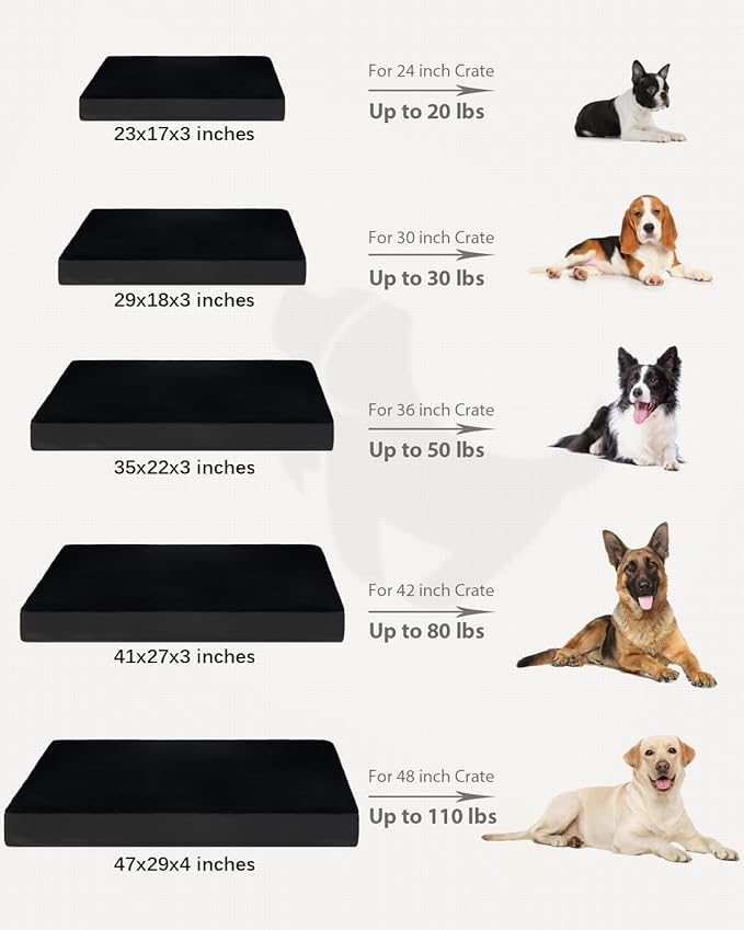 KSIIA Orthopedic Dog Bed Crate Waterproof Pet Mats - Image 6