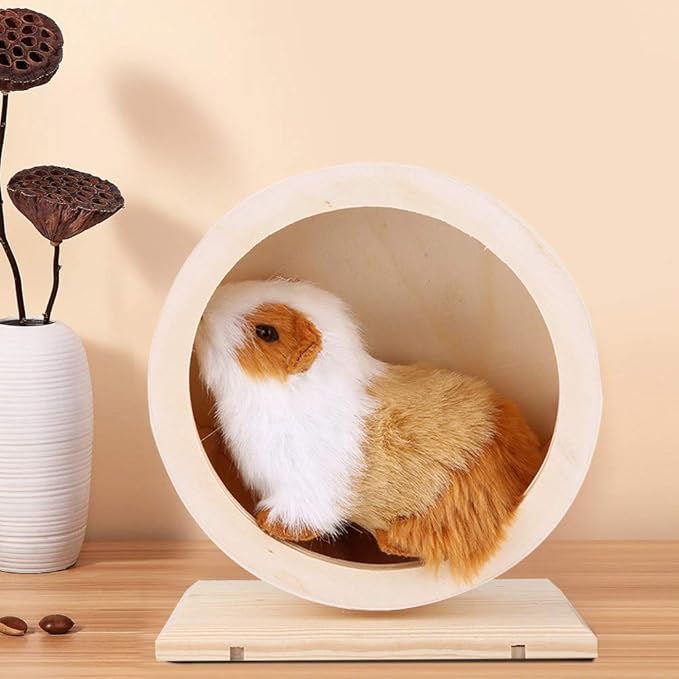 Wooden Hamster Exercise Wheel, Silent Silent Running Wheel Wooden Small Pets - Image 2