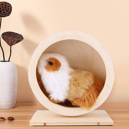 Wooden Hamster Exercise Wheel, Silent Silent Running Wheel Wooden Small Pets - Image 2