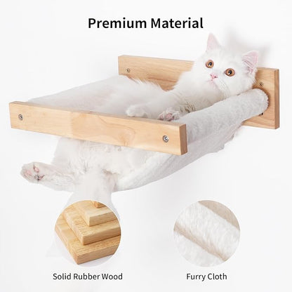 FUKUMARU Cat Hammock Wall Mounted, Kitty Beds and Perches, Wooden Cats Furniture - Image 3