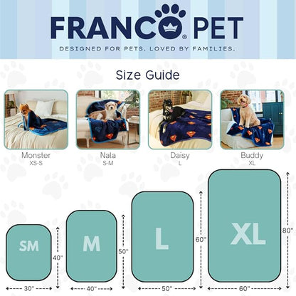 Franco Pet Superman DC Comics Super Soft Cozy Waterproof Sherpa-Backed Blanket - Image 3