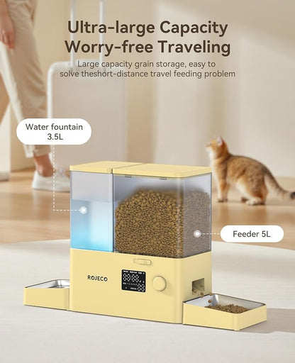 Rojeco 36Cups/8.5L Pet Automatic Cat Feeder and Gravity Water Dispenser - Image 6