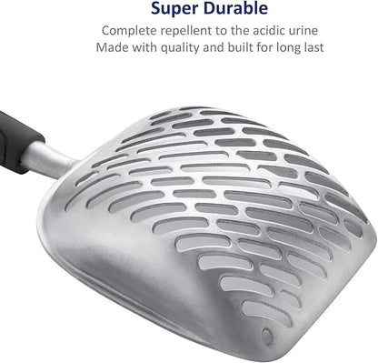 WePet Cat Litter Scoop, Aluminum Alloy Sifter, Kitty Metal Scooper, Deep Shovel - Image 3