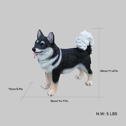 Akita Statue Outdoor Decorations – Outdoor Dog Statue Standing Black Akita - Image 2
