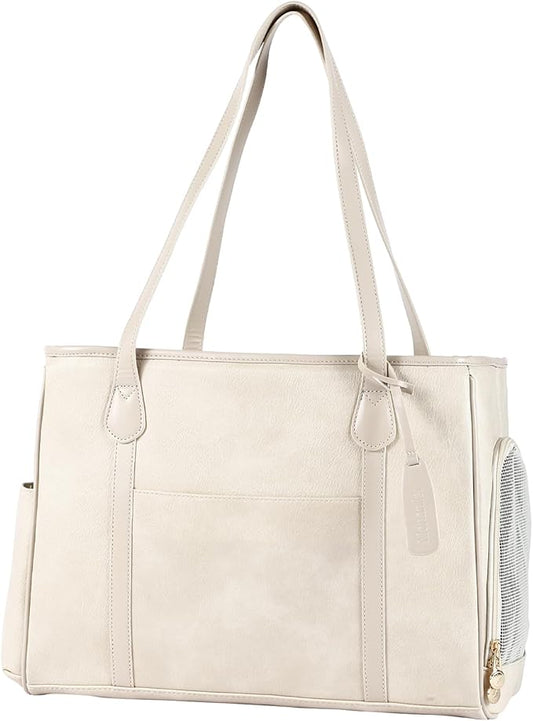 Stylish Dog Purse Carrier, Leather Pet Carrier Bag by Monanller