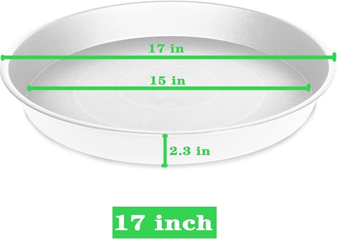 4 Pack of 17 inch Plant Saucer, 2.3" Depth Tray, Large Deep Garden Plastic - Image 2