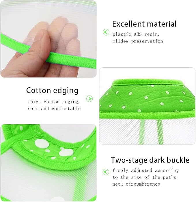 Pet Cone Recovery Dog Cone Adjustable Dog Collar Clear Padded Collar - Image 4
