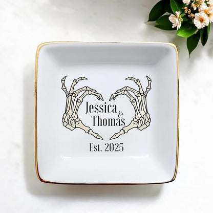Custom Skeleton Hand Ring Dish Engagement Gift, Funny Engaged Ring Holder - Image 5