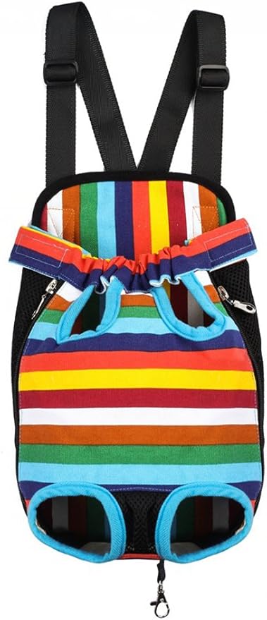 Pet Dog Puppy Cat Carrier Five Holes Backpack Double Shoulder Straps Canvas by MOJUN