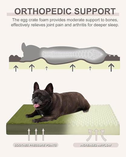 KSIIA Orthopedic Dog Bed Crate Waterproof Pet Mats - Image 2