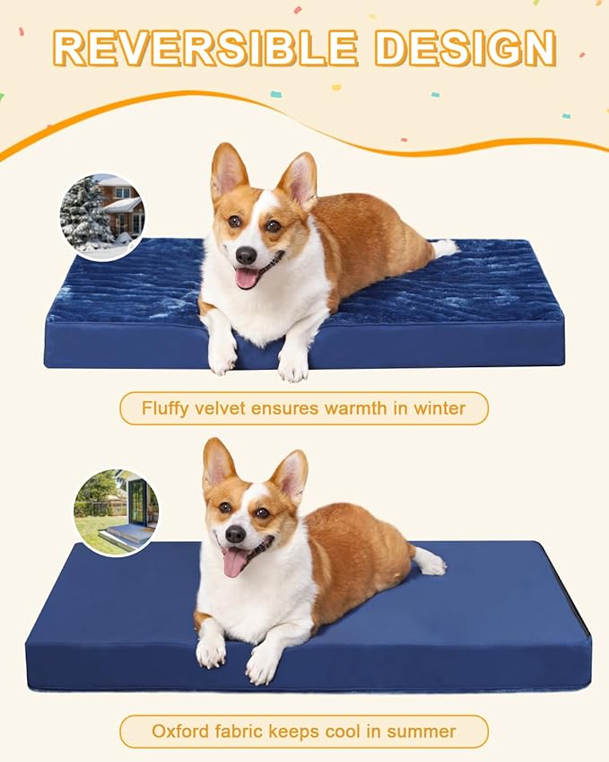 KSIIA Orthopedic Dog Crate Bed Waterproof Dog beds - Image 4