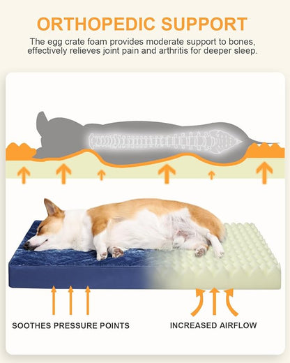 KSIIA Orthopedic Dog Crate Bed Waterproof Dog beds - Image 2