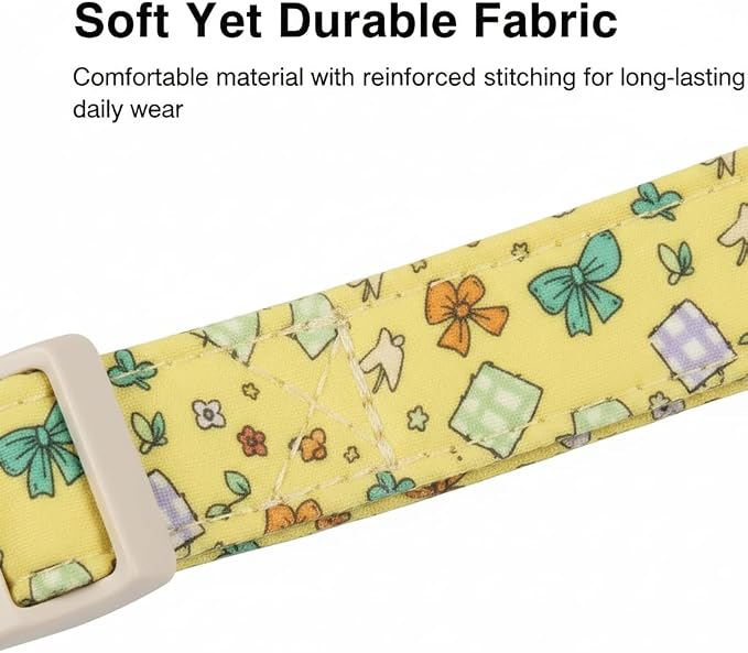 Cute Dog Collar with Yellow Bow Pattern, Girl Dog Collar - Image 9