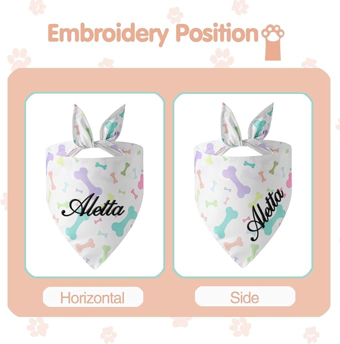 Personalized Dog Bandana Easter Custom Pet Scarf - Image 2