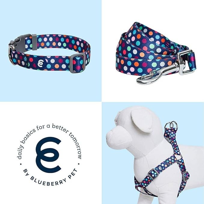 Blueberry Pet Essentials Rainbow Polka Dots Adjustable Dog Collar, Neck 18"-26" - Image 6