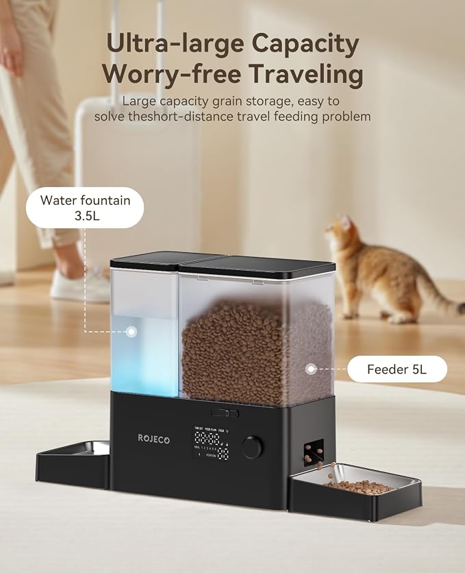 Rojeco 36Cups/8.5L Pet Automatic Cat Feeder and Gravity Water Dispenser - Image 6