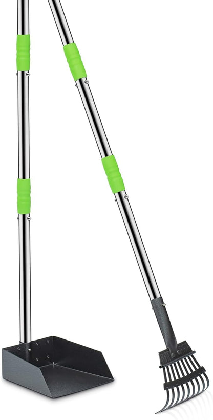 Niubya Pooper Scooper for Dogs, Metal Poop Scooper Tray and Rake Set by Niubya