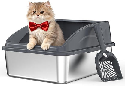 Stainless Steel Litter Box | Metal Kitty Litter Box by AIPERRO