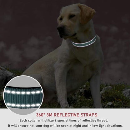 Reflective Dog Collar with Buckle Adjustable Safety Nylon Collars - Image 4