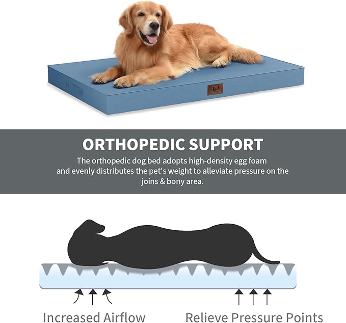 Outdoor Dog Bed for Small Dogs, Waterproof Dog Crate Bed for Medium Dogs Cats - Image 2