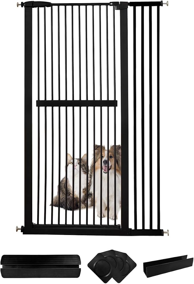 Lumizone Extra Tall Cat Gate 61.02" High Pressure Mounted Extra Wide by Lumizone