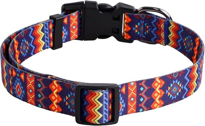 QQPETS Adjustable Soft Dog Collar: Print Flower Pink Multicolor Cute Patterns - Image 5