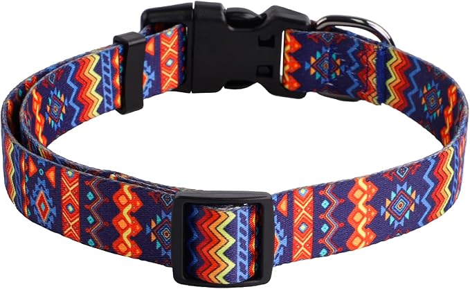 QQPETS Adjustable Soft Dog Collar: Print Flower Pink Multicolor Cute Patterns - Image 5