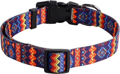 QQPETS Adjustable Soft Dog Collar: Print Flower Pink Multicolor Cute Patterns - Image 5