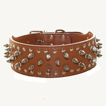Serijoars Spiked Studded Dog Collar, PU Leather Dog Collar, Adjustable Pet by Serijoars