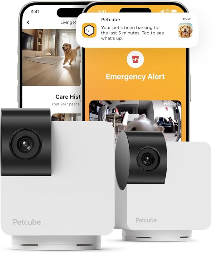 Petcube Cam 360 The Pack of 2 Camera | Ultimate Interactive WiFi Pet and Home by Petcube