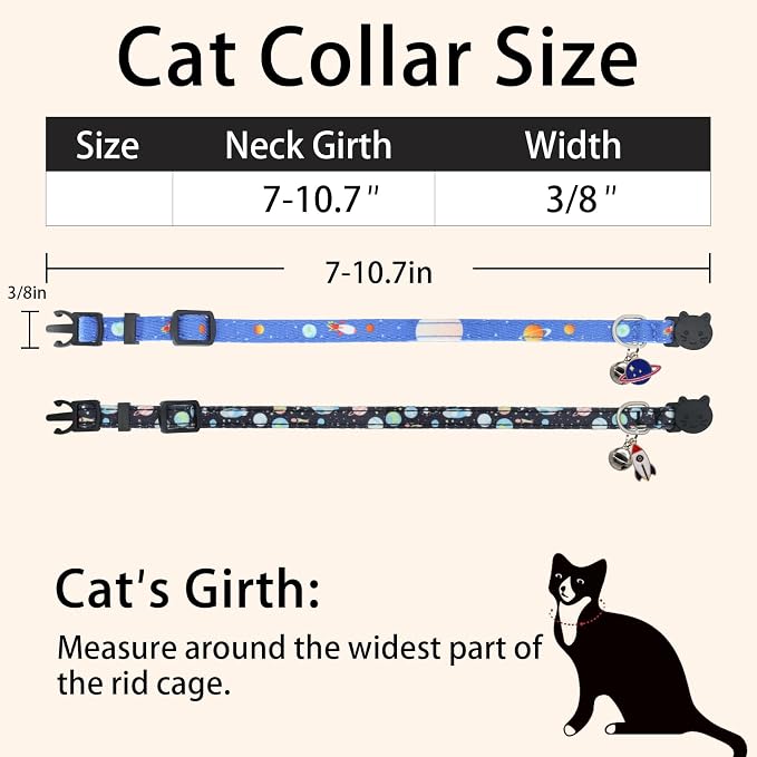 Cat Collar Breakaway, 2 Pack Cotton Cats Collars - Image 5