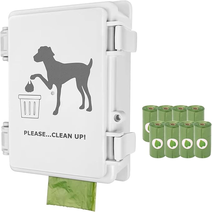 Dog Poop Bag Holder Outdoor Wall Mounted Doggie Poop Bags Storage Dispenser by Onybte