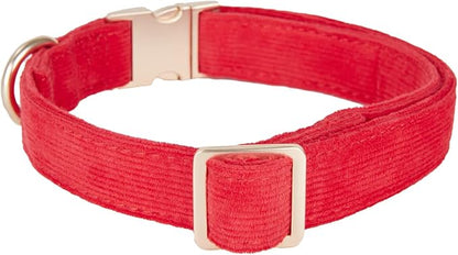 Soft Cotton Dog Collar with Metal Buckle Adjustable Heavy Duty Comfy Corduroy - Image 4