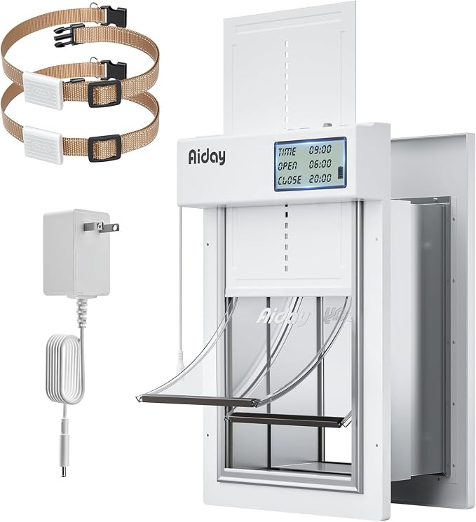 Automatic Dog Door with Collar Sensors, Meduim Smart Pet Door by Aiday