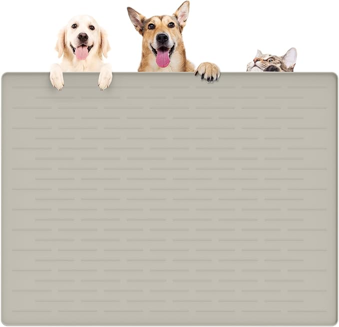 39.4"x29.5" Large Pet Food Mat, Silicone Dog Mats by WelcometoULTIBE