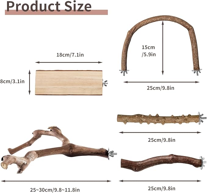 Bird Perches, Bird Perch Chewing Stick Cage Accessories Parrot Climbing - Image 2