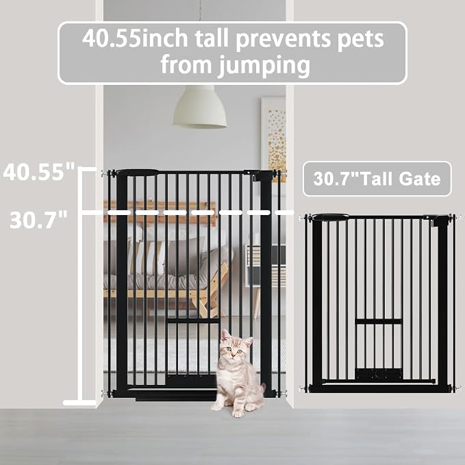 40.55" Tall 1.37" Ultra Narrow Spacing Dogs Pets Baby Gate - Image 4