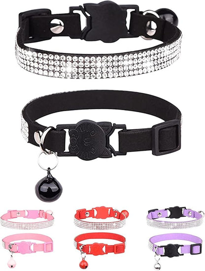 Breakaway Cat Collars with Bell, olmoony Adjustable Safe Kitten Collar by SOLMOONY
