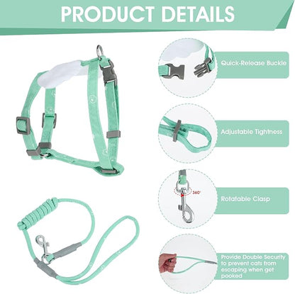 TIESOME Cat Harness and Leash Set, Adjustable Gradient Kitten Harness Escape - Image 4