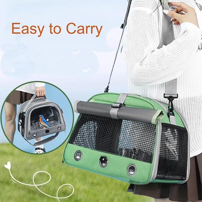 Bird Travel Carrier, Portable Small Bird Parrot Parakeet Carrier - Image 6